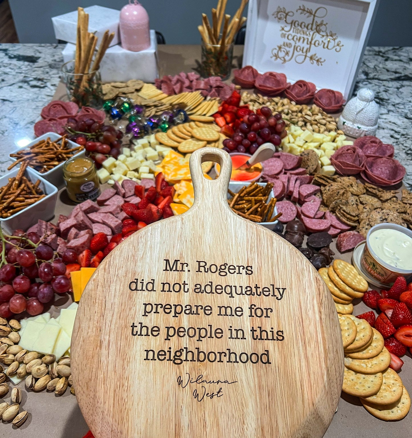 Mini Walnut Charcuterie Tray - Personalized with Laser Engraved Quote, Name, or Phrase
