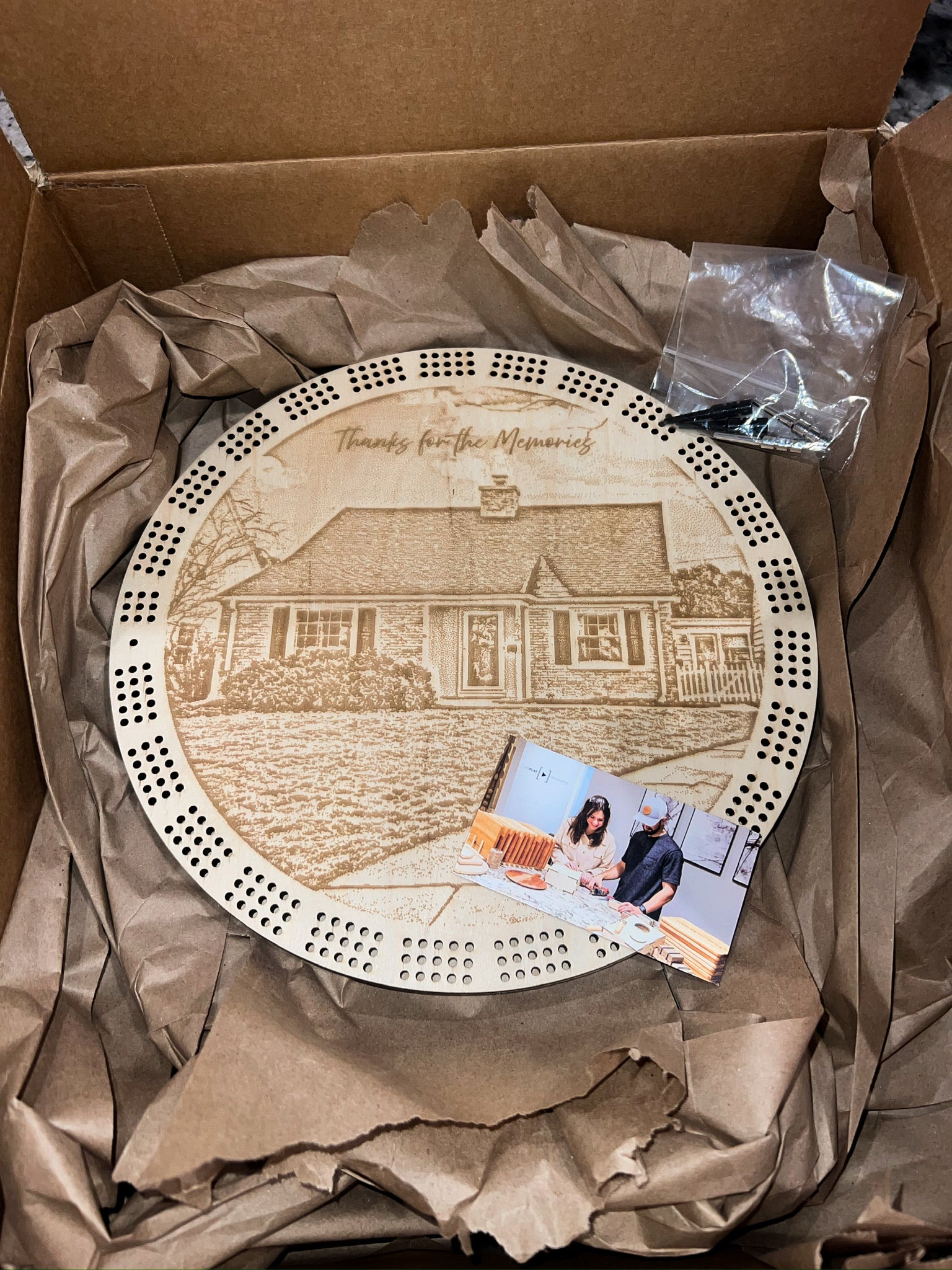 Personalized 3-Player Cribbage Board – 10 Inch Round